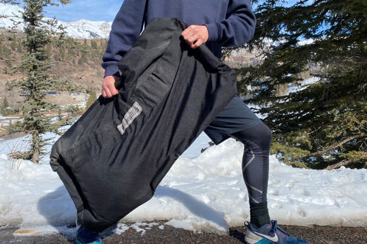 workout sandbags in snow